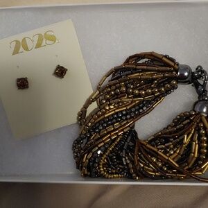 Gold Cubic Stud Earrings - Women Jewelry